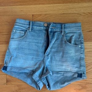 Blue denim shorts